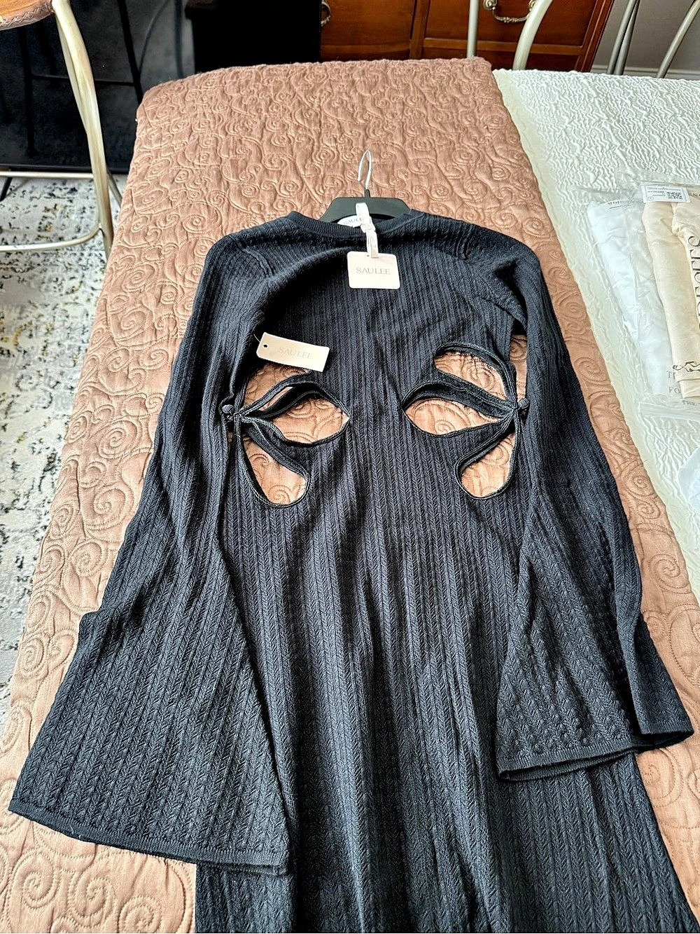 SAULEE Destiny Dress Black Maxi Dress US 4 NWT - Picture 6 of 7